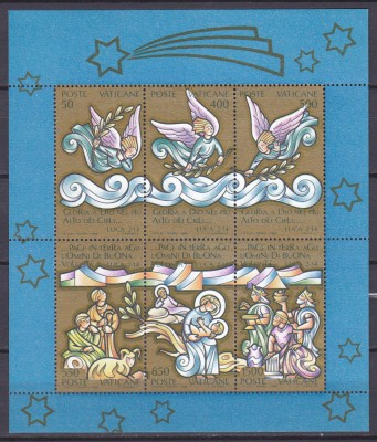 DB1 Pictura Vatican Craciun 1988 MS MNH foto