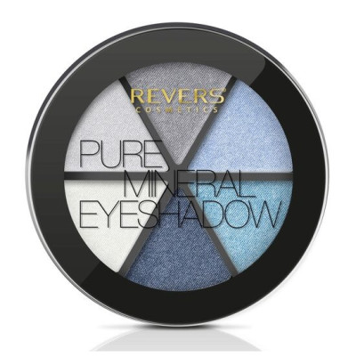 Paleta fard de pleoape 6 culori Pure Velvet Pearl, Revers, 01P, albastru foto