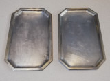 Set 2 tăvi aperitive din alama placata cu argint platouri vechi octogonale 15x23, Vase, Moderna (1970 -acum)
