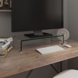 VidaXL Suport TV/monitor din sticlă transparentă, 60 x 25 x 11 cm