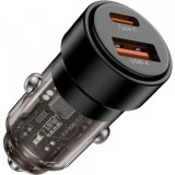 Incarcator Auto Tech-Protect CC03, 75W, 3A, 1 x USB-A - 1 x USB-C, Negru