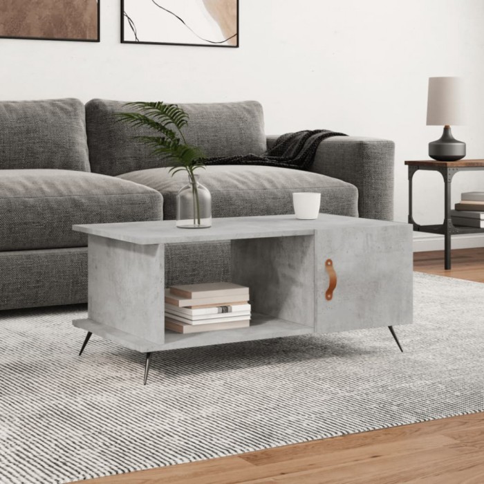 vidaXL Măsuță de cafea, gri beton, 90x50x40 cm, lemn prelucrat 829464