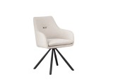 Cumpara ieftin Set 2 scaune rotative textil nisipiu otel negru Falak 57x63.7x85.5h