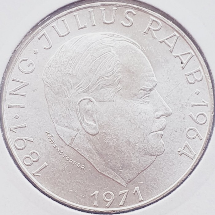 423 Austria 50 Schilling 1971 Julius Raab km 2911 argint