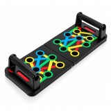 Placă fitness pentru flotări DEPOX&reg;, multifuncțională, pliabilă, cu m&acirc;nere detașabile, portabilă, multicolor