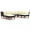 Set mobilier de gradina cu perne, 8 piese, negru, poliratan