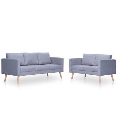 vidaXL Set canapele cu 2 locuri și 3 locuri, textil, gri deschis foto