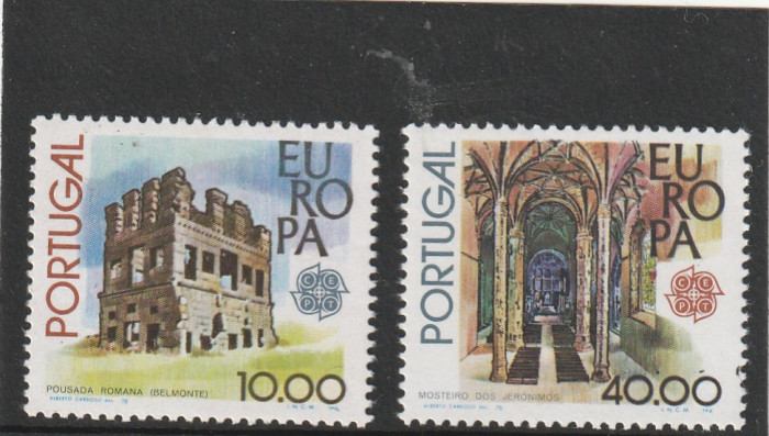 Portugalia 1978--Europa CEPT,serie 2 valori dantelate,MNH,Mi.1403-1404