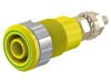 Soclu Banană 4mm 32A 1kV Galben-Verde Aurit