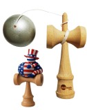 Cumpara ieftin Kendama din lemn natural, Bila lemn + Sticker Waterproof USA pentru telefon, 166KD