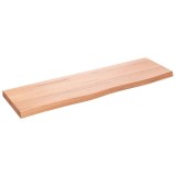 Cumpara ieftin Blat de baie, maro deschis, 100x30x(2-4) cm, lemn masiv tratat