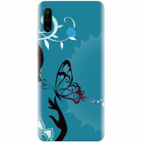 Husa silicon pentru Huawei P30 Lite, Blue Butterfly