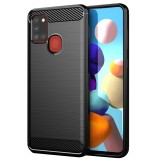 Husa Samsung Galaxy A21s Techsuit Carbon Silicone, negru