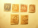 Serie mica Georgia 1919 prima emisiune 6 valori stampilate