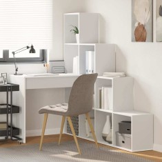 vidaXL Birou de colț Alb 101.5 x 149.5 x 149.5 cm Lemn compozit