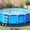 Copertina Piscina Rotunda vidaXL, Negru, &Oslash; 396 cm, Plastic, Protectie Impuritati, Durabila