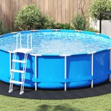 Copertina Piscina Rotunda vidaXL, Negru, &Oslash; 396 cm, Plastic, Protectie Impuritati, Durabila