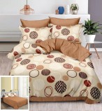 Cumpara ieftin Lenjerie Pat Bumbac 4 Piese Crem Maro 200x230 cm + Cearceaf 240x250 cm + 2 Fete Perna 55x75 cm + 2 Fete Perna 70x70 cm