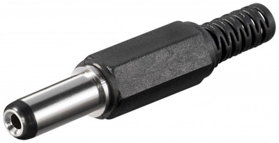 Mufa DC 2.1x5.5mm tata pin 14mm cu protector cablu Goobay foto