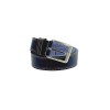 Curea de barbati din piele naturala, bleumarin, cusatura dubla, lungime 120 cm, latime 4 cm