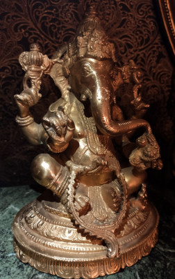 Sculptura din bronz masiv de dimensiuni impresionante Ganesha foto