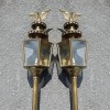 Set de 2 superbe felinare antice din alama masiva