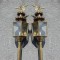 Set de 2 superbe felinare antice din alama masiva