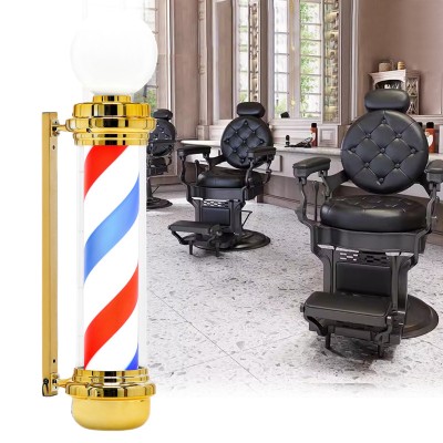 Lampă iluminată cilidrică model Barber Pole Auriu 100cm foto