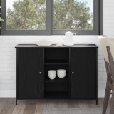 vidaXL Buffet Stejar Negru 100x35x70 cm Lemn prelucrat și Oțel