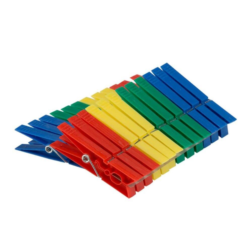 Carlige Rufe, 24 Buc/Set, Plastic, Diverse Culori, Cleme pentru Rufe ...