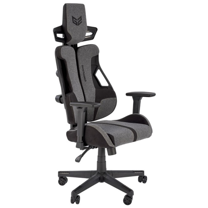 Scaun directorial pentru gaming HM Nitro 2, stofa, cotiere reglabile, multiblock, ergonomic,120 kg, gri negru