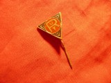Insigna Romania RUT , h=1,4cm , metal si email