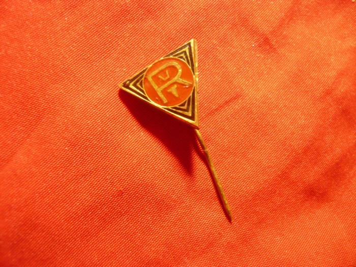 Insigna Romania RUT , h=1,4cm , metal si email