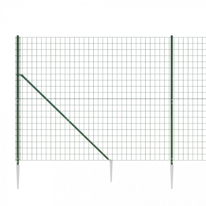Gard plasa de sarma cu tarusi de fixare, verde, 1,6x25 m GartenMobel Dekor