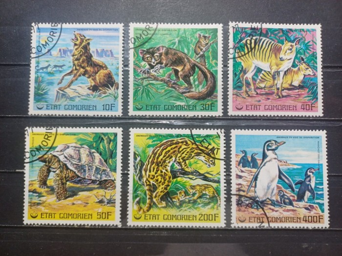 COMORE 1992-ANIMALE PROTEJATE-SERIE CTO