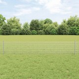 Gard din s&acirc;rmă sudată cu 22 st&acirc;lpi U argintii 0.4x50 m oțel