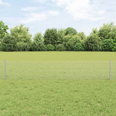 vidaXL Gard din s&amp;acirc;rmă sudată cu 11 Posturi U Argintiu 0.4x25 m Oțel foto