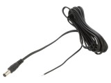 Cablu DC 5,5/2,1 mm 2x0,5mm2 cu mufă drept negru și gri, 3m