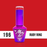 Cumpara ieftin MOLLY LAC gel de unghii Hearts and Kisses - Ruby Ring 196, 10ml