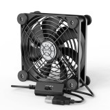Ventilator USB 120mm pentru PC cu 8 plăcuțe de protecție, amortizare la șocuri, ventilator USB cu 3 niveluri de viteză, 5V C