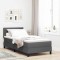 vidaXL Pat boxspring cu saltea Gri &icirc;nchis 80 x 200 cm țesătură 3338644