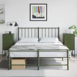 Set 2 Noptiere Gossi, Verde Olive, 36x39x78 cm, Otel, Design Industrial, Spatiu Depozitare