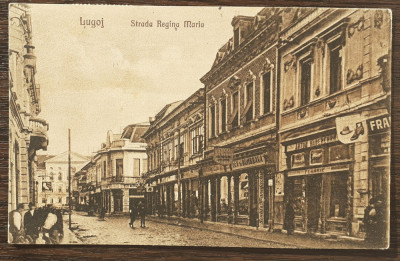 (159) CARTE POSTALA ROMANIA - LUGOJ - STRADA REGINA MARIA - 1925 foto