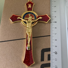 crucifix superb placat aur medalion 12 cm