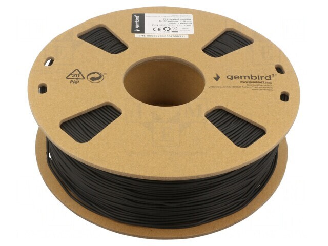 Filament TPE 1.75mm Negru 1kg Elastic 190-240&deg;C