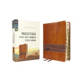 Rooted: The NIV Bible for Men, Leathersoft, Brown, Thumb Indexed, Comfort Print