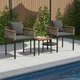 vidaXL Set de Mobilier pentru Exterior 3 pcs Gri și gri &icirc;nchis 42025233
