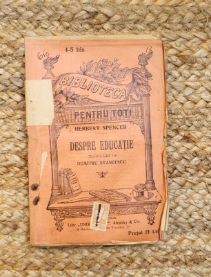 DESPRE EDUCATIE -HERBERT SPENCER foto