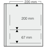 Set 5 folii pentru timbre, D-Blank Special 661PA, cu 2 buzunare de 200 x 220 mm si 67 x 220 mm