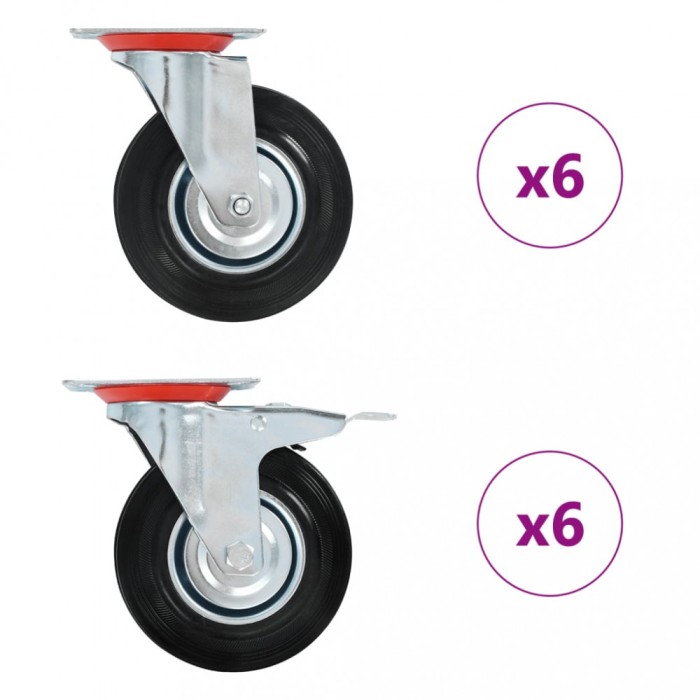 vidaXL Roți pivotante, 12 buc., 125 mm 278022